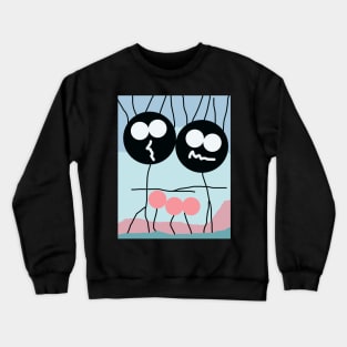 Kids and Funny Faces Stick Figure Crewneck Sweatshirt